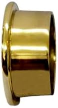 QCAA Premium Solid Brass Closet Pole Socket Set, Heavy Duty, 1-1/2 inch, with Stainless Screws, Polish Brass Lacquered, 4 Pai