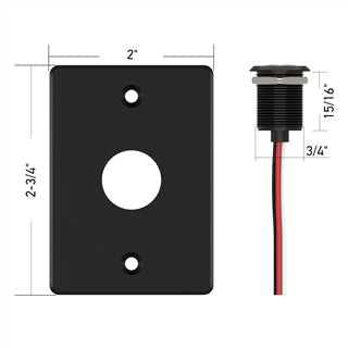 Acegoo RV 12V Dimmer Switch for LED RV Lights - Push Button with Red Ring Backlight, Ideal for RV, Camper Van, Boat, Truck, Cars & LED Strip Light - DC12-24V 6A Full Aluminum (Black)