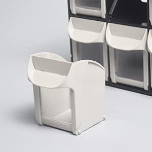 SHUTER Tilt Out Storage Cabinet w/6 Removeable Drawers, Plastic Small Parts Organiser, Stackable Storage Drawers, Tip Out Bin