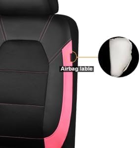 CAR PASS Leather Seat Covers, Breathable Universal Car Seat Cover Full Set for Cute Women Girly,Super 5mm Composite Sponge In