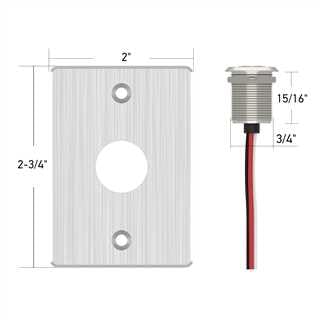 Acegoo 12V Dimmer Switch for LED RV Lights - Push Button with Red Ring Light, Ideal for RV, Camper Van, Boat, Truck, Cars Lighting & LED Strip Light - DC12-24V 6A Full Aluminum (Sliver)