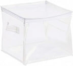 Amazon Basics Clear Zippered Storage Bags for Closet Organization, Stackable Clothing and Linen Storage Containers, 3-Pack