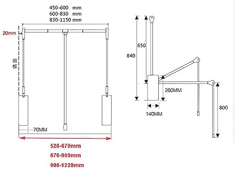 Adjustable Pull Down Clothes Rail - Extendable Pull Out Closet Rod, Stainless Steel Removable Hanger, Soft Return Design, Spa