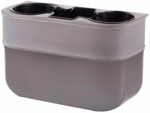 Car Seat Organizer Cup Drink Holders,Multifunctional Gap Filler Storage Box,Insert Organization Helps Reduce Distracted Driving&Holds phone Mount Mug Bottle Cellphones Coasters Wallet Cards (XBD-Gray)