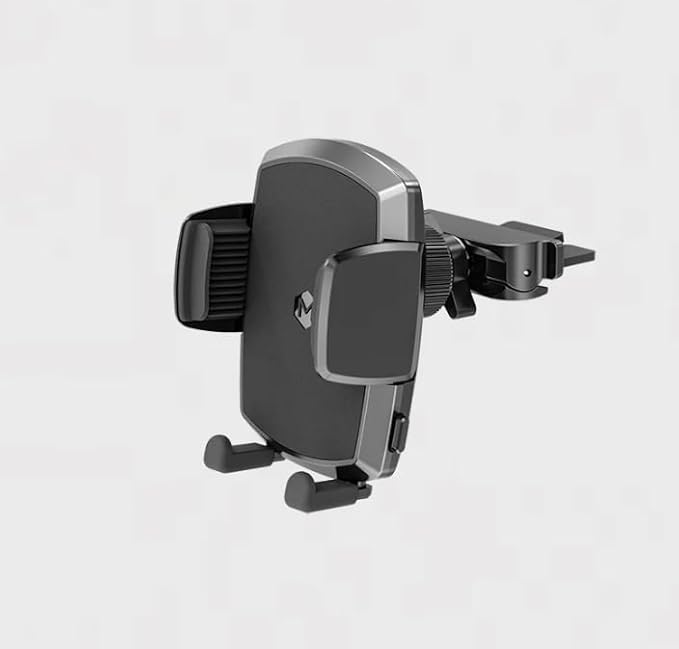 Simple CD Cradle Phone Mount - Upgraded Hands-Free Car Phone Holder - Thick Case Friendly - Mount for CD Player - Compatible with iPhone 12-17 & iPhone Air, Android - Black