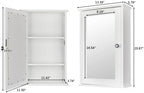VINGLI Bathroom Wall Cabinet Wall Mount Mirrored Medicine Cabinet with Mirror Storage Organizer with Single Mirror Door and 2