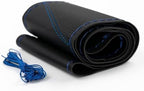 AUTOXBERT Sports Style Hand Sew Steering Wheel Cover Microfiber Leather Car Auto Steering Wheel Cover Stitch on Wrap for Cars