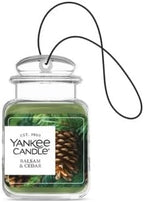 Yankee Candle Car Jar Ultimate Hanging Air Freshener, 3-Pack Set (Sparkling Cinnamon, Christmas Cookie, Balsam & Cedar) – Up 