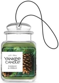 Yankee Candle Car Jar Ultimate Hanging Air Freshener, 3-Pack Set (Sparkling Cinnamon, Christmas Cookie, Balsam & Cedar) – Up 
