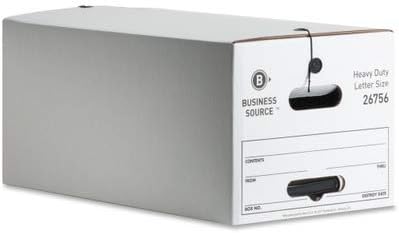 Business Source Business Source File Storage Box - Rectangular, Classic Style, Waterproof, Flip Top Lid, 10" Height x 12" Wid