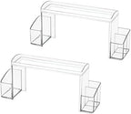 mDesign Small 2-Tier Plastic High-Rise Bathroom Cabinet Organizer - Vitamin Bottle, Medicine, Makeup Storage Shelf for Sink, 