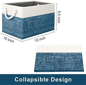 Fab totes Storage Bins [3-Pack], Foldable Storage Baskets for Organizing Toys, Books, Shelves, Closet, Large Storage Box with