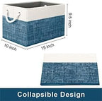 Fab totes Storage Bins [3-Pack], Foldable Storage Baskets for Organizing Toys, Books, Shelves, Closet, Large Storage Box with