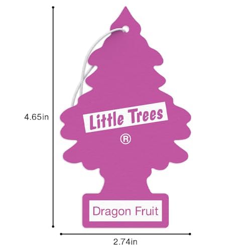 LITTLE TREES Car Air Freshener | Hanging Tree Provides Long Lasting Scent for Auto and Home | 24 Air Fresheners |Dragon Fruit
