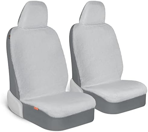 Carbella 2-Pack Sheepskin Car Seat Covers, Soft Plush Comfy Faux Fur Car Seat Covers Front Seats, Cute Automotive Seat Protec