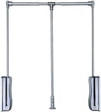 Adjustable Pull Down Clothes Rail - Extendable Pull Out Closet Rod, Stainless Steel Removable Hanger, Soft Return Design, Spa