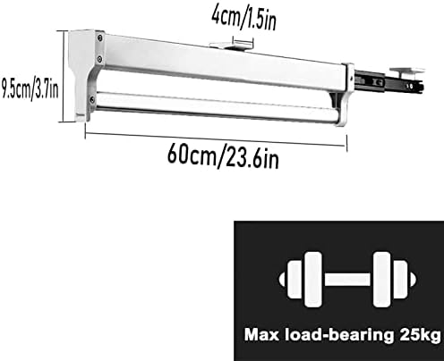 Pull-Out Clothes Rail,Extendable Clothes Rail with 2 Sliding Track,Pull Out Closet Rod Wardrobe Rail Clothes Rack,Closet Orga
