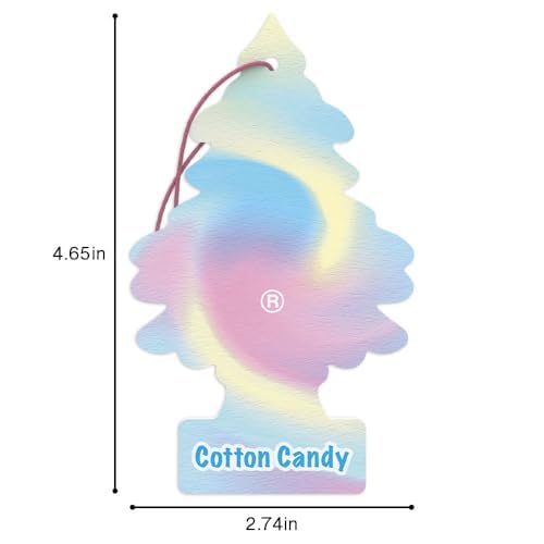 LITTLE TREES Car Air Freshener | Hanging Tree Provides Long Lasting Scent for Auto and Home | 24 Air Fresheners |Cotton Candy