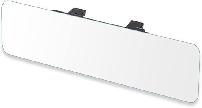 SkycropHD Frameless Rear View Mirror Interior Panoramic Wide Angle Mirror Eliminate Blind Spots for Car SUV Truck – Flat,11.8in (White)
