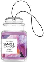 Yankee Candle Car Jar Ultimate, Wild Orchid Scent, Hanging Odor Neutralizing Air Freshener for Vehicles and Small Spaces, Lon