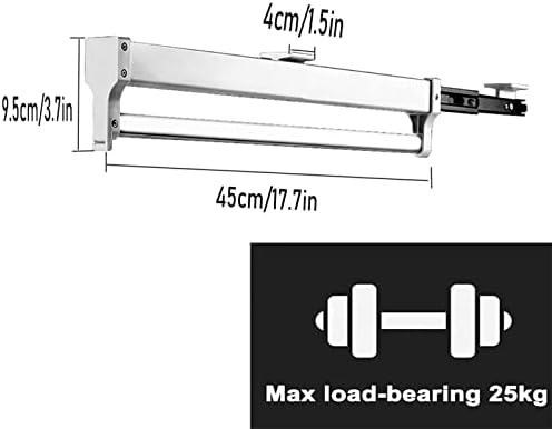 Pull-Out Clothes Rail,Extendable Clothes Rail with 2 Sliding Track,Pull Out Closet Rod Wardrobe Rail Clothes Rack,Closet Orga