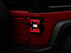 Raxiom LED Tail Lights; Black Housing; Red Lens Compatible for 18-25 Jeep Wrangler JL w/Factory Halogen Tail Lights & w/o Bli