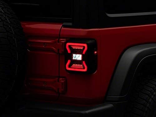 Raxiom LED Tail Lights; Black Housing; Red Lens Compatible for 18-25 Jeep Wrangler JL w/Factory Halogen Tail Lights & w/o Bli