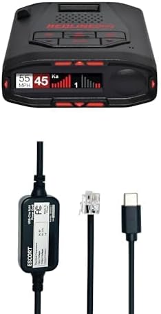 Bundle of Redline 360c Plug and Play Radar Detector + Escort USB-C to RJ11 Radar Power Cord