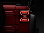 Raxiom LED Tail Lights; Black Housing; Red Lens Compatible for 18-25 Jeep Wrangler JL w/Factory Halogen Tail Lights & w/o Bli