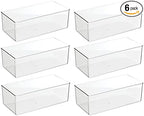 mDesign Long Plastic Drawer Organizer Box, Storage Organizer Bin Container; For Closets, Bedrooms, Use for Leggings, Socks, T