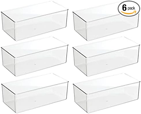 mDesign Long Plastic Drawer Organizer Box, Storage Organizer Bin Container; For Closets, Bedrooms, Use for Leggings, Socks, T