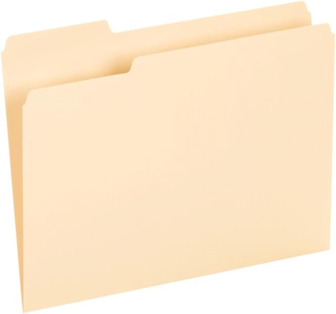 Pendaflex File Folders, Letter Size, 8-1/2" x 11", Classic Manila, 1/3-Cut Tabs in Left, Right, Center Positions, 100 Per Box
