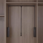 Adjustable Sliding Wardrobe Closet Rod - 51-121cm Pull Down Clothes Hanger Rail, Extendable Soft Return Hanging Rail for Spac