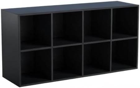 OSCHF 8-Cube Storage Shelf Bookcase - Wooden 4-Tier Floor Standing Open Bookshelf, Modern TV Stand up to 55 Inchs for Home an
