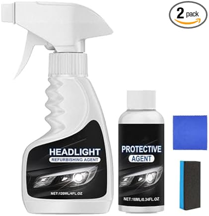 Headlight Cleaner, Headlight Restoration Kit, Automotive Headlamp Restoration Fluid Kit, Q4 Headlight Restoration, for All Ve