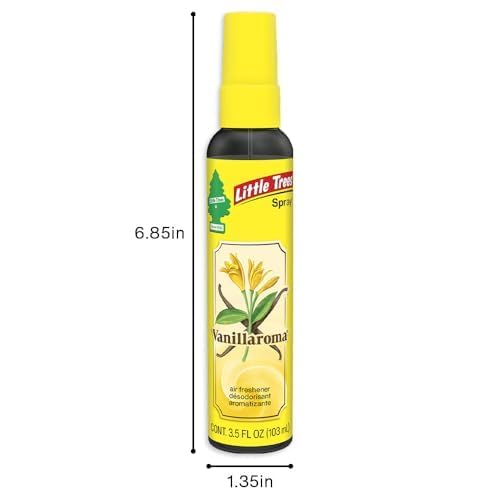 LITTLE TREES Car Air Freshener | Spray Provides a Long-Lasting Scent for Auto or Home | On-the-go Freshness | Vanillaroma, 6 