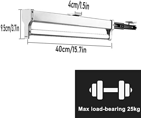Pull-Out Clothes Rail,Extendable Clothes Rail with 2 Sliding Track,Pull Out Closet Rod Wardrobe Rail Clothes Rack,Closet Orga