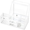Large Capacity Makeup Organizer with Drawer & Rhinestone Handle, Transparent Dustproof Lipstick Jewelry Storage Case, Cosmeti