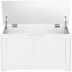 VASAGLE Storage Chest, Storage Bench with 2 Safety Hinges, Farmhouse Style, 15.7 x 31.5 x 18.1 Inches, for Entryway, Bedroom,