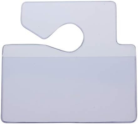 5 Pack - Clear Horizontal Vehicle Parking Permit Pass Hanger Tag Holder - Hangs from Car Rear View Mirror - by Specialist ID