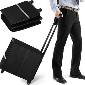Fireproof File Box with Wheels, Collapsible Rolling Fireproof Document Bag with Lock, Fireproof Box with Handle & Casters, Mo