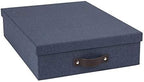 Bigso Oskar Canvas Fiberboard Document Letter Box - File Organizer Box for Important Paperwork - Document Storage with a Lid 