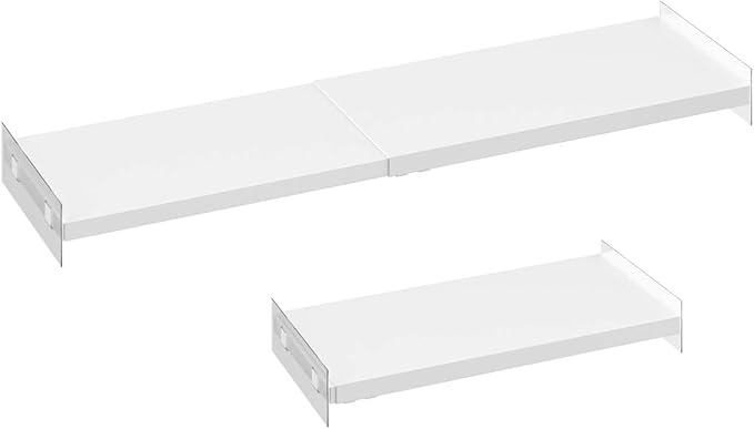Expandable Closet Organizer Shelves, Adjustable Metal Storage Shelves Divider for Wardrobe Cupboard Kitchen (2 Pack, W:7.87" 