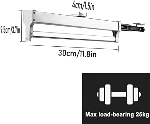 Pull-Out Clothes Rail,Extendable Clothes Rail with 2 Sliding Track,Pull Out Closet Rod Wardrobe Rail Clothes Rack,Closet Orga