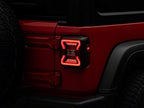 Raxiom LED Tail Lights; Black Housing; Red Lens Compatible for 18-25 Jeep Wrangler JL w/Factory Halogen Tail Lights & w/o Bli