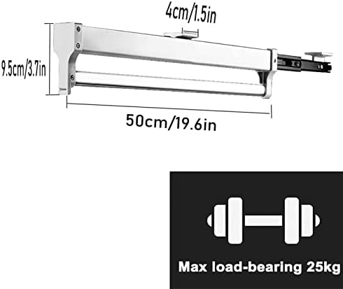 Pull-Out Clothes Rail,Extendable Clothes Rail with 2 Sliding Track,Pull Out Closet Rod Wardrobe Rail Clothes Rack,Closet Orga