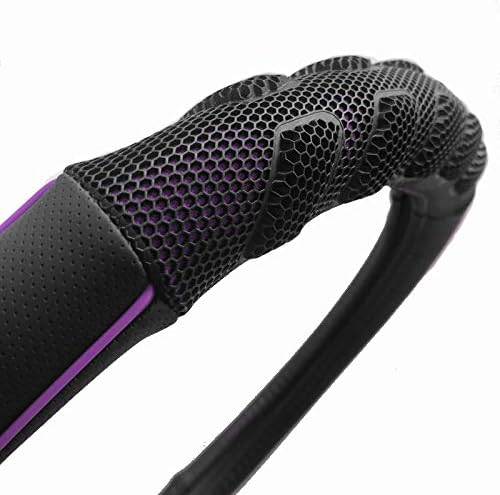Flying Banner car Steering Wheel Cover Faux Leather Massage Universal fit 3D Honeycomb Hole Anti-Slip Sporty 15 Inches (Purpl