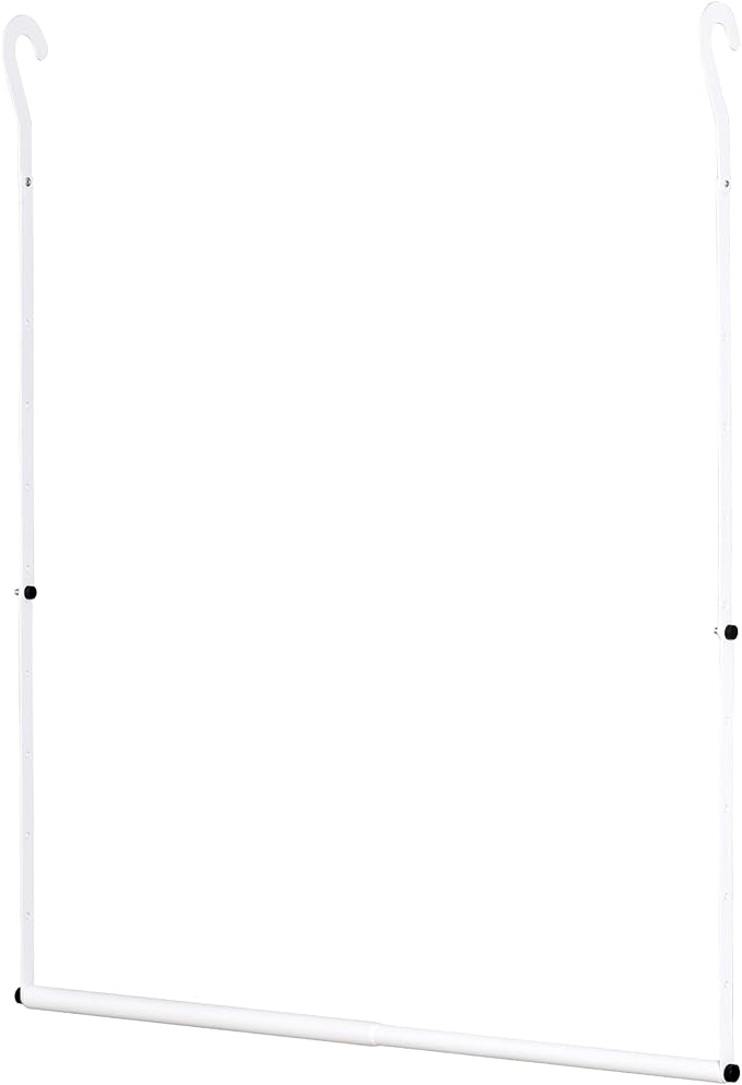 Closet Rod Extenders - White Adjustable Closet Hanging Bar, Width & Height Expandable Clothes Rod, Space-Saving Closet Organi