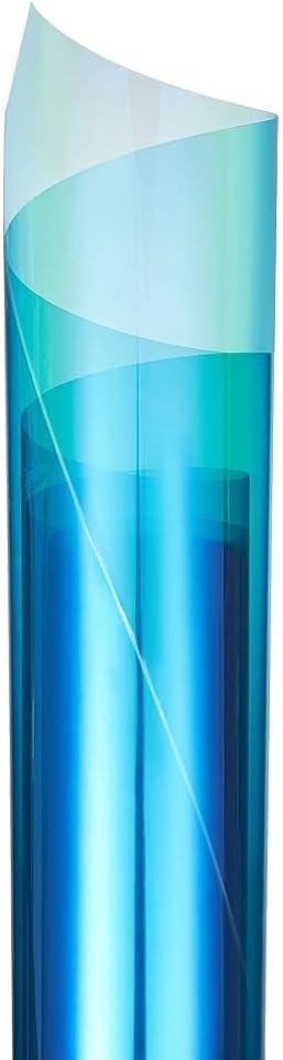 XhuangTech Chameleon Light Blue Front Window Roll Tint Solar Film Protection Scratch Resistant 60% VLT (Light Blue, 29.53" in x 4.92' Ft)