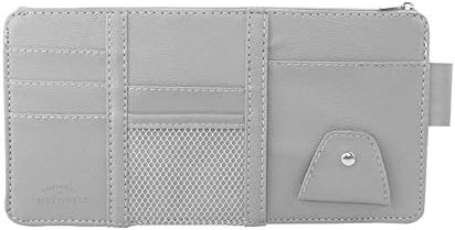 JEYODA Car Sun Visor Organizer Auto Car Visor Pocket and Interior Accessories Car Storage Organizer with Multi-Pocket Net Zippers (Style 1-Gray),Model: 1942